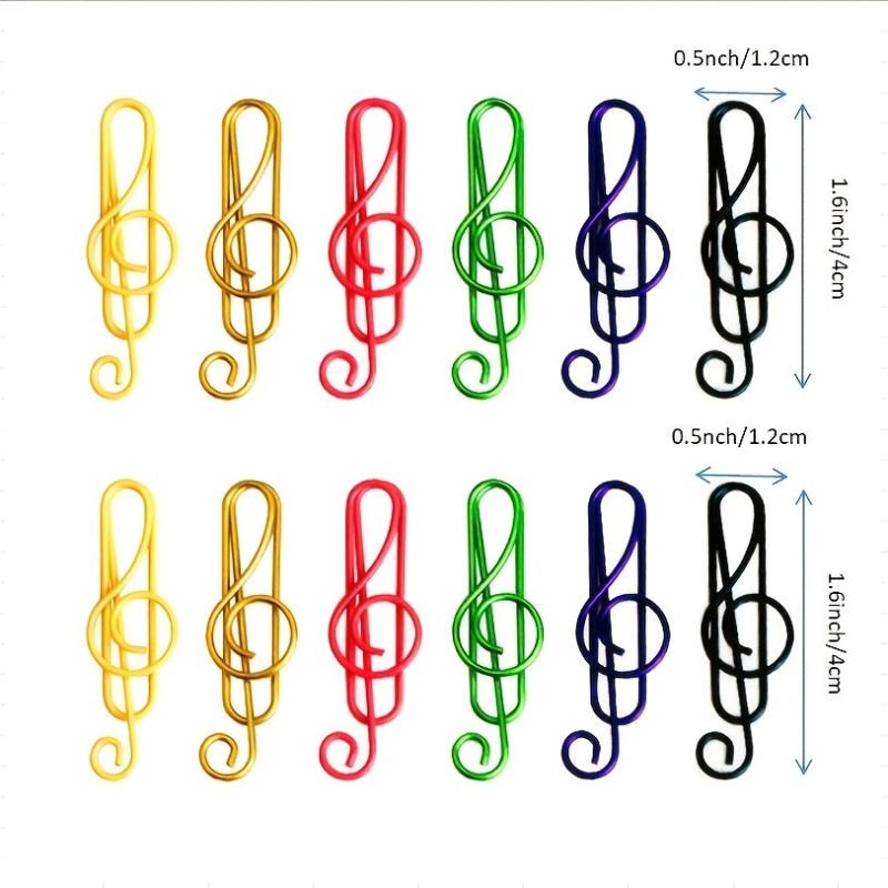 10pcs Colorful Music Paper Clips Bookmark Notes Clips