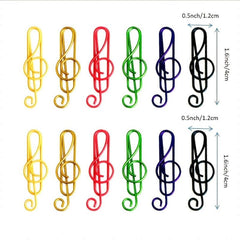 10pcs Colorful Music Paper Clips Bookmark Notes Clips