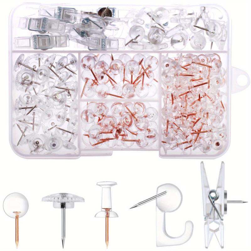 140pcs Clear Push Pins Set for Bulletin Board Wall Cork Board