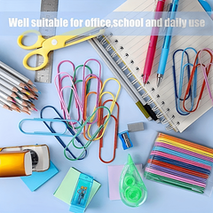 30 50 Mixed Colors Jumbo Paper Clips 100mm - Office School Filing Sorting Tool