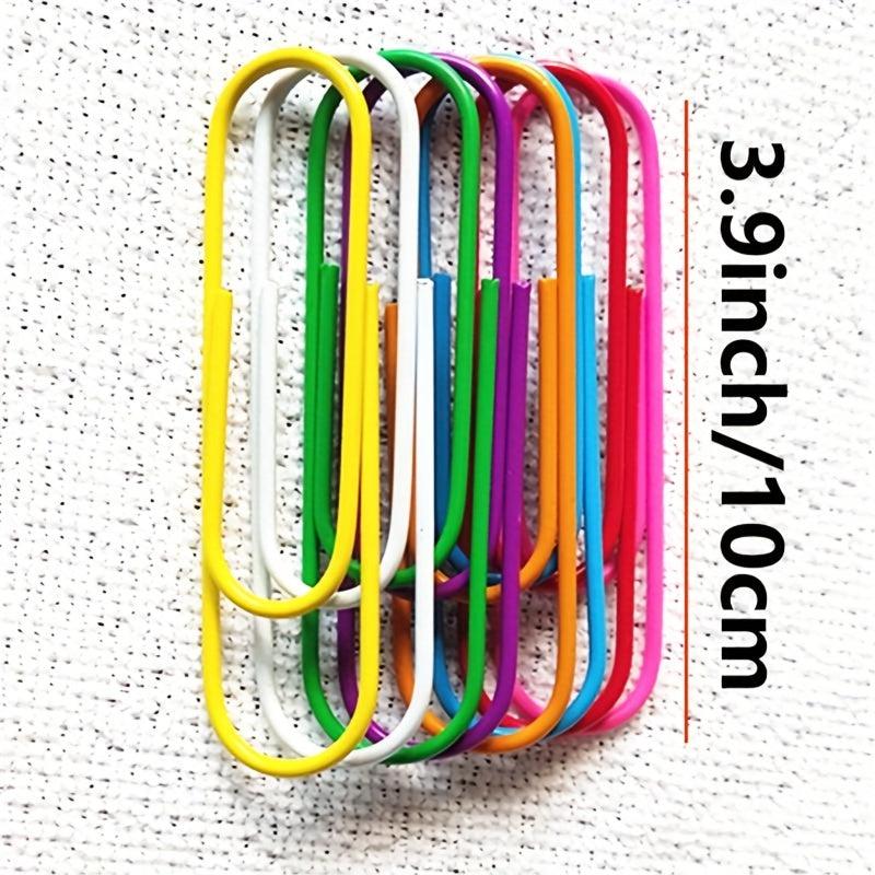 30 50 Mixed Colors Jumbo Paper Clips 100mm - Office School Filing Sorting Tool