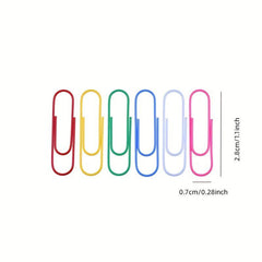 200 Metal Paper Clip Nickel Plated Bookmark Office Stationery