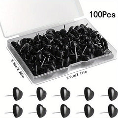100pcs Heart Pins Plastic Decorative Pins For Cork Boards