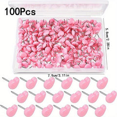 100pcs Heart Pins Plastic Decorative Pins For Cork Boards