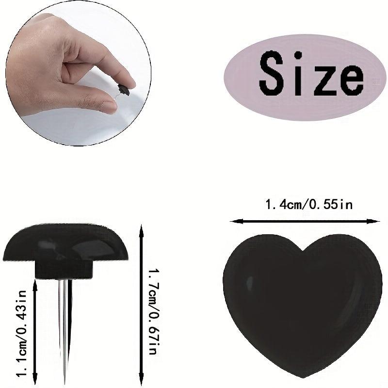 100pcs Heart Pins Plastic Decorative Pins For Cork Boards
