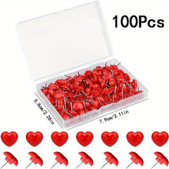 100pcs Heart Pins Plastic Decorative Pins For Cork Boards