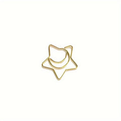 10pcs Moon Star Shape Paper Clip Bookmark Golden Rose Gold