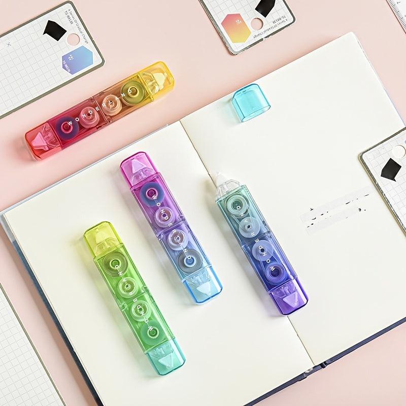 Colorful Correction Tape & Double Sided Tape Roller 5.08cm - Permanent Adhesive