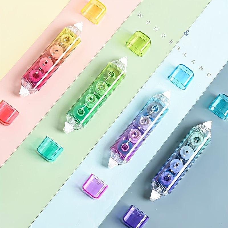 Colorful Correction Tape & Double Sided Tape Roller 5.08cm - Permanent Adhesive