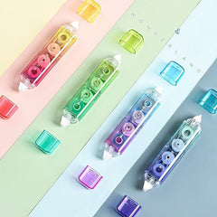 Colorful Correction Tape & Double Sided Tape Roller 5.08cm - Permanent Adhesive