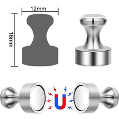 12pcs Brushed Nickel Refrigerator Magnets for Whiteboards Kitchen Office