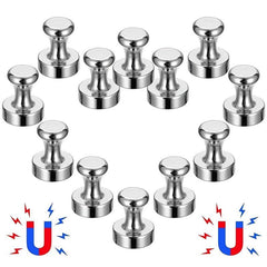 12pcs Brushed Nickel Refrigerator Magnets for Whiteboards Kitchen Office