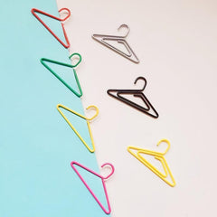 50pcs Mini Coat Hanger Paper Clips Metal Paper Files Holder