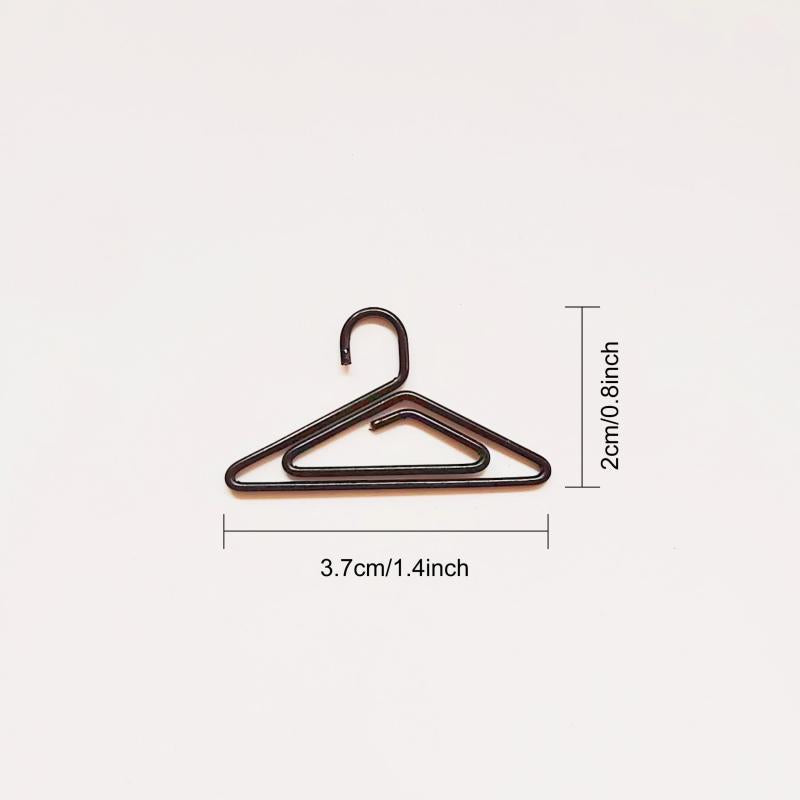 50pcs Mini Coat Hanger Paper Clips Metal Paper Files Holder