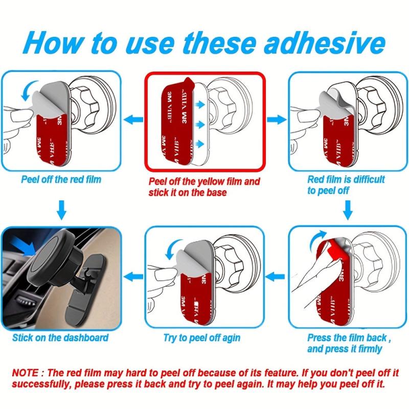 6pcs Car Phone Holder Adhesive Sticker Heat Resistant