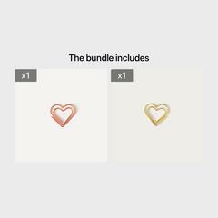 10pcs Love Shape Paper Clips Rose and Yellow Golden