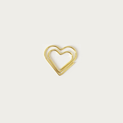 10pcs Love Shape Paper Clips Rose and Yellow Golden