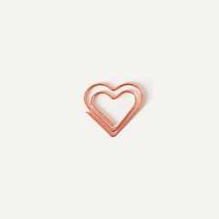10pcs Love Shape Paper Clips Rose and Yellow Golden