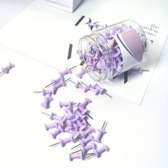 100 Purple Push Pins for Bulletin Board, Wall, Map, Calendar