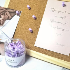 100 Purple Push Pins for Bulletin Board, Wall, Map, Calendar
