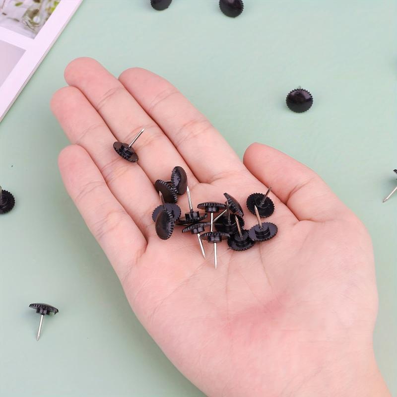 100pcs Gear Shaped Push Pins 12mm Plastic Pushpins Stainless Steel Point