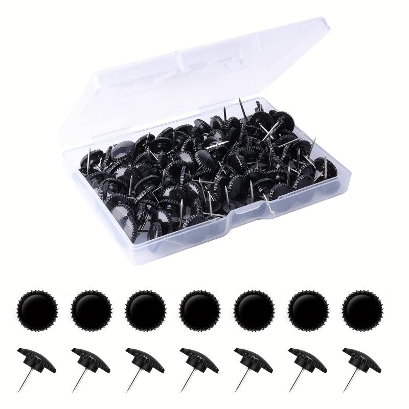 100pcs Gear Shaped Push Pins 12mm Plastic Pushpins Stainless Steel Point