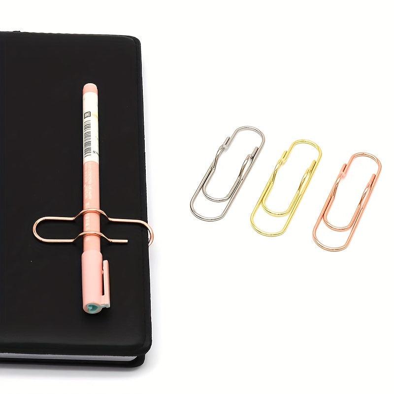 2pcs Metal Pen Clips Bookmarks For Notebooks Paper Clip Stationery