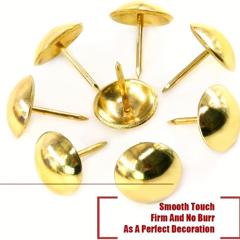 300 Golden Thumb Tacks 7 8 15mm Durable Steel Point Round for Bulletin Boards