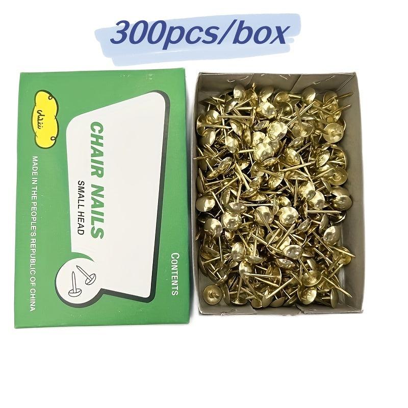 300 Golden Thumb Tacks 7 8 15mm Durable Steel Point Round for Bulletin Boards