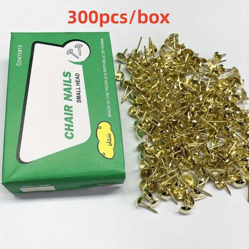 300 Golden Thumb Tacks 7 8 15mm Durable Steel Point Round for Bulletin Boards