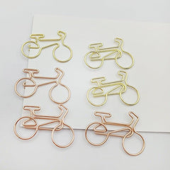 20pcs Mix Colors Metal Paper Clips Bicycle Bookmarks For Office Notebook School