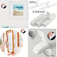 15Pcs 2 Inch Hook And Loop Tape Double Sided Sticky Back Fastener Roll