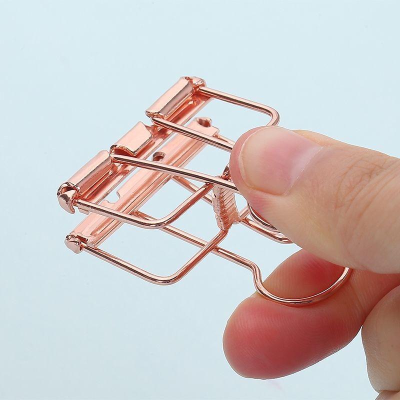 4pcs 32mm Hollow Rose Golden Long Tail Clip for Office Binder Clips