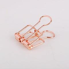 4pcs 32mm Hollow Rose Golden Long Tail Clip for Office Binder Clips