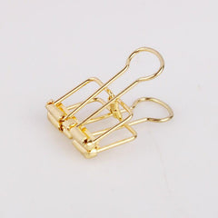 4pcs 32mm Hollow Rose Golden Long Tail Clip for Office Binder Clips