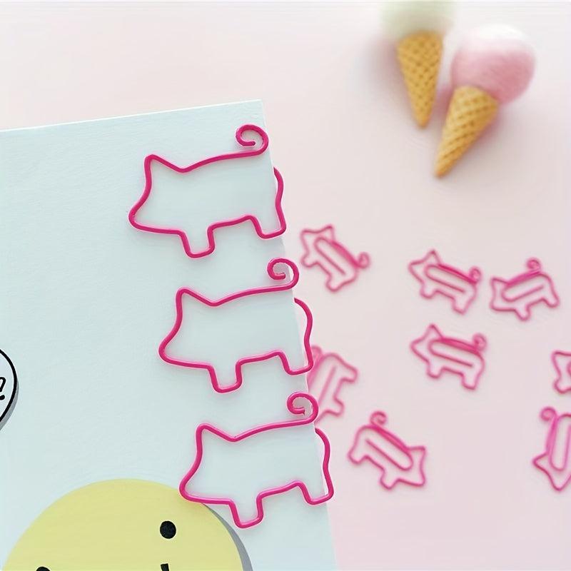 8pcs Small Animal Flamingo Pig Shape Paper Clip