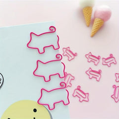 8pcs Small Animal Flamingo Pig Shape Paper Clip