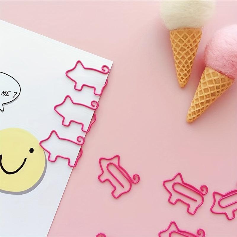 8pcs Small Animal Flamingo Pig Shape Paper Clip