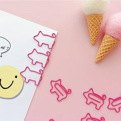 8pcs Small Animal Flamingo Pig Shape Paper Clip