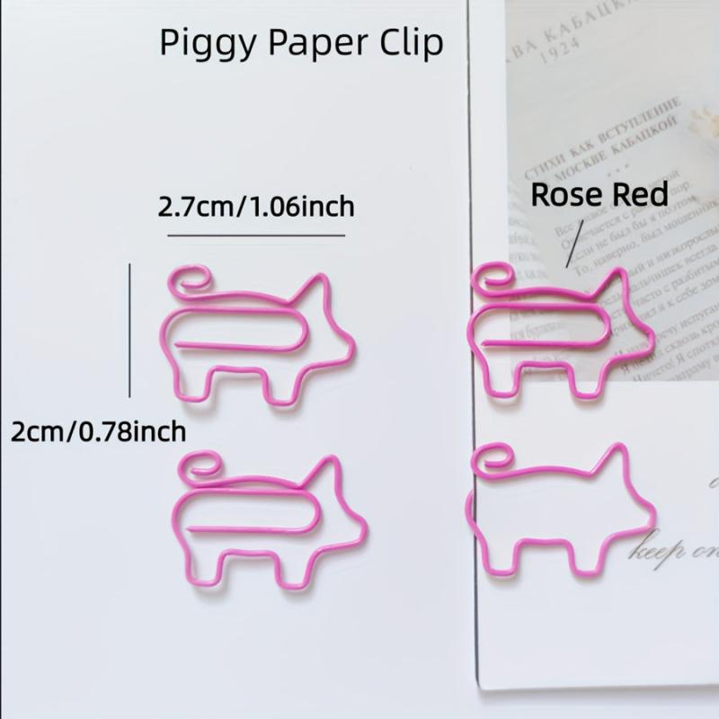8pcs Small Animal Flamingo Pig Shape Paper Clip