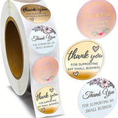 1000 Thank You Gift Stickers for Business Greetings & More