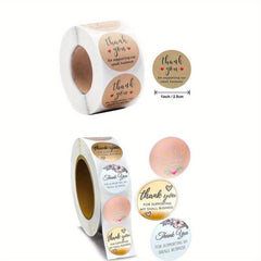 1000 Thank You Gift Stickers for Business Greetings & More