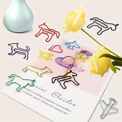 50pcs Cartoon Creative Paper Clip Treble Note Shape Plastic Special Clip