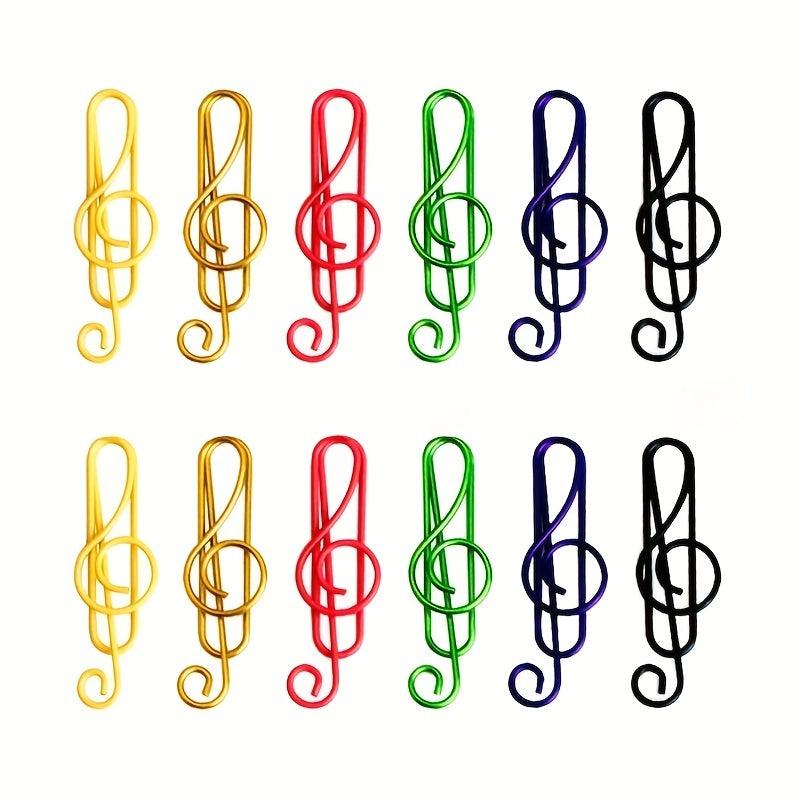 50pcs Cartoon Creative Paper Clip Treble Note Shape Plastic Special Clip