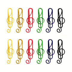 50pcs Cartoon Creative Paper Clip Treble Note Shape Plastic Special Clip