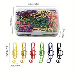 50pcs Cartoon Creative Paper Clip Treble Note Shape Plastic Special Clip
