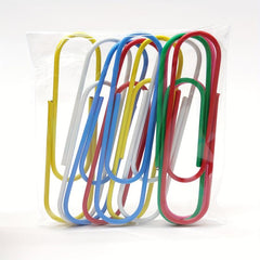 10pcs 100m Paper Clips Mixed Color Plastic Metal Bookmark Holder