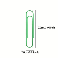 10pcs 100m Paper Clips Mixed Color Plastic Metal Bookmark Holder