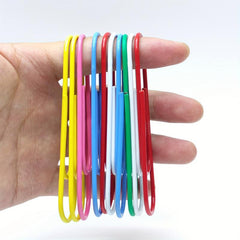 10pcs 100m Paper Clips Mixed Color Plastic Metal Bookmark Holder