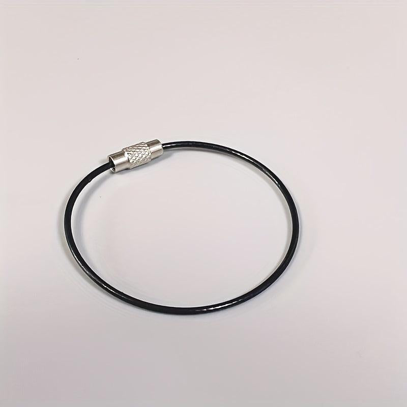 Stainless Steel Keychain Key Ring Outdoor Cable Key Holder Screw Lock Camping